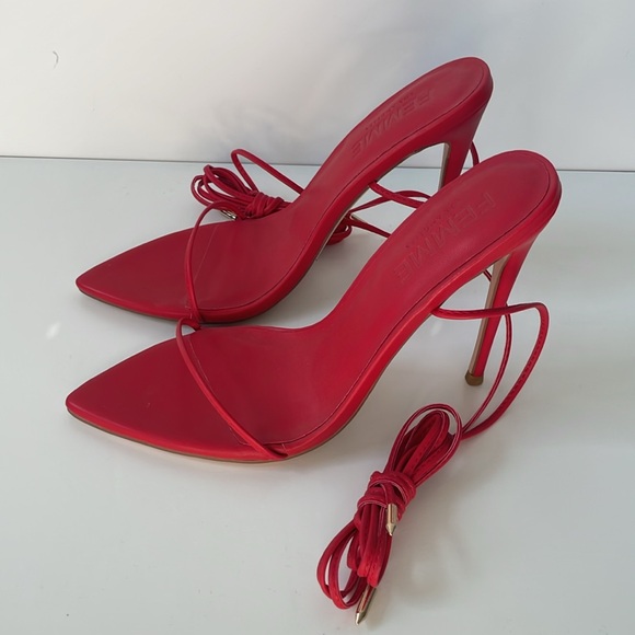 Femme LA Luce Minimale - Rouge Red Leather size 38 - Picture 2 of 6